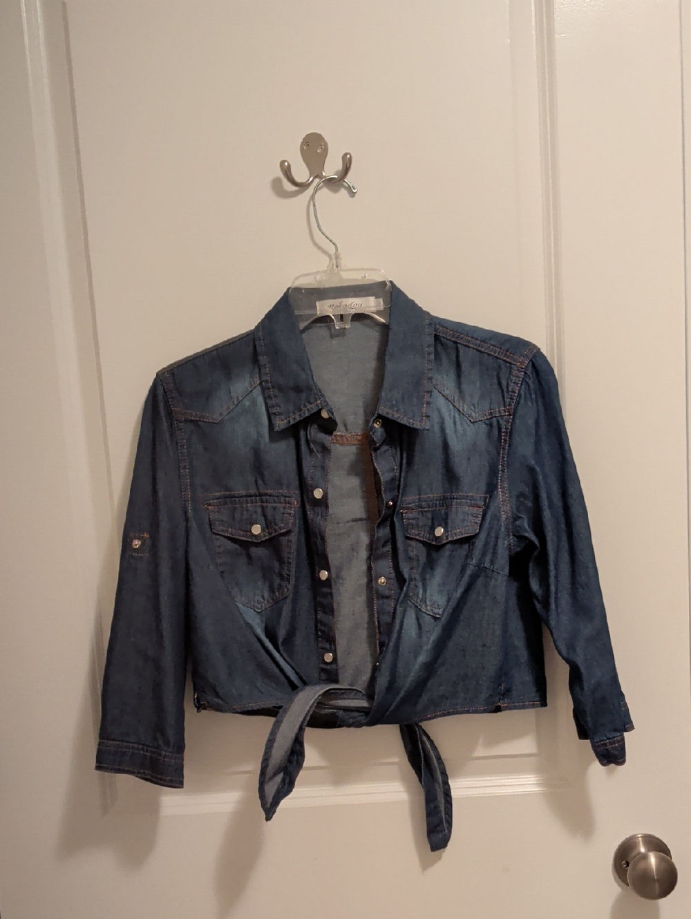 Denim Tie-Front Shirt - Blue